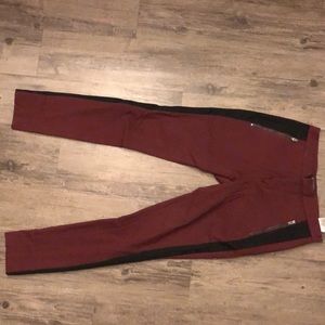 Banana Republic Sloan Maroon with black stripe